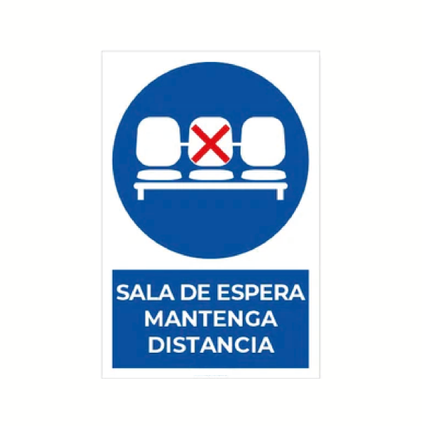 Sala de espera mantenga distancia