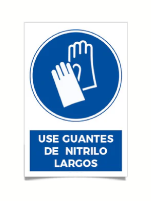 Use guantes de nitrilo largos