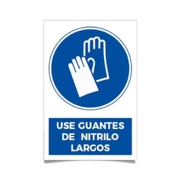 Use guantes de nitrilo largos
