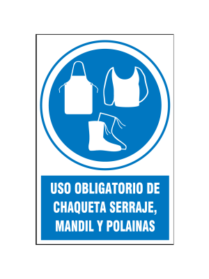 Uso obligatorio de chaqueta serraje, mandil y polainas