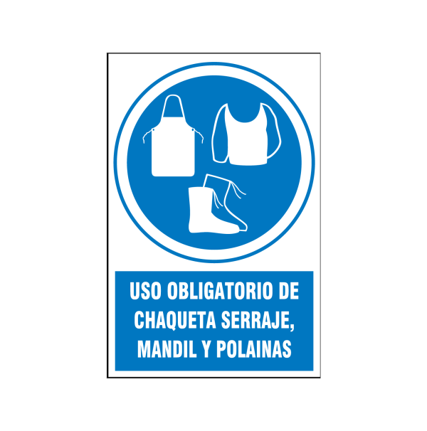 Uso obligatorio de chaqueta serraje, mandil y polainas