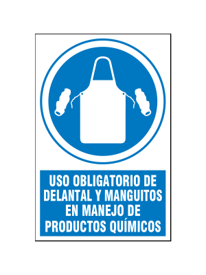 Uso obligatorio de delantal y manguitos en manejo de productos químicos