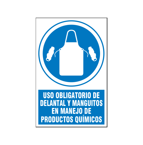Uso obligatorio de delantal y manguitos en manejo de productos químicos