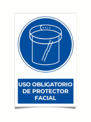 Uso obligatorio de protector facial