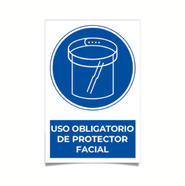 Uso obligatorio de protector facial