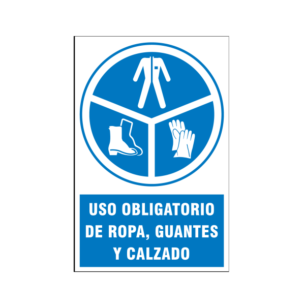 Uso obligatorio de ropa, guantes y calzado