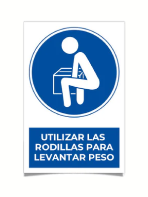 Utilizar las rodillas para levantar peso