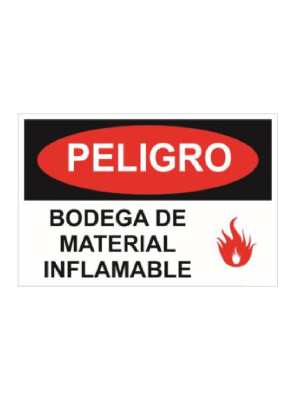 Peligro - Bodega de material inflamable