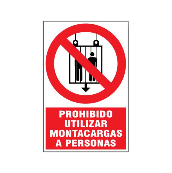Prohibido utilizar montacargas a personas