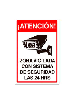 señalética atención zona vigilada